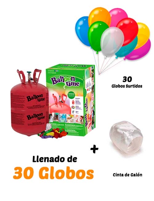 Helio Globos Inflado 30 globos Desechable