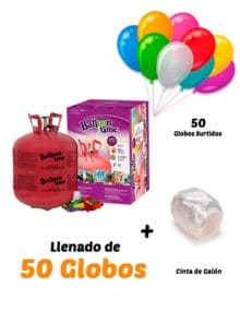 Helio Globos Inflado 50 globos Desechable