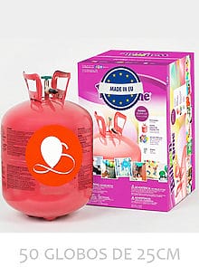 helio desechable para el inflado de 50 globos personalizados