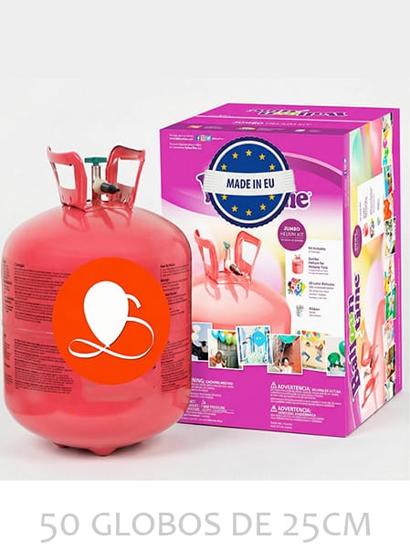 helio desechable para el inflado de 50 globos personalizados