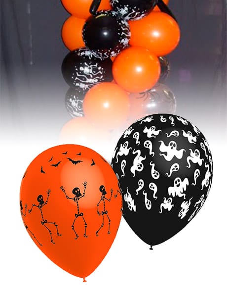 Globos Fiesta Halloween Esqueletos y Fantasmas