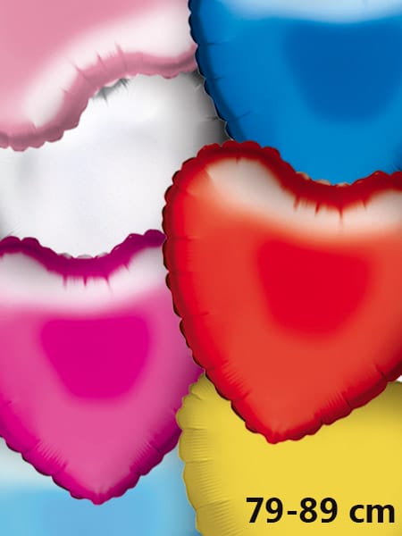 5 Globos de Helio Corazon Lisos Grande