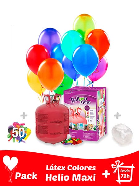 50 Globos Pastel + Helio Maxi · Pack Pastel Maxi