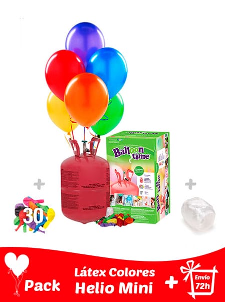 Pack 30 Globos Pastel + Helio Mini · Pack Pastel Mini