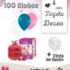 Suelta 100 Globos Boda con Tarjeta Deseo y helio