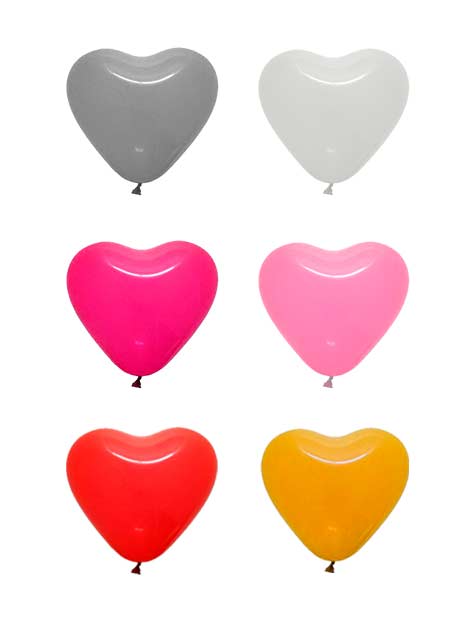 colores globos corazón metalizados