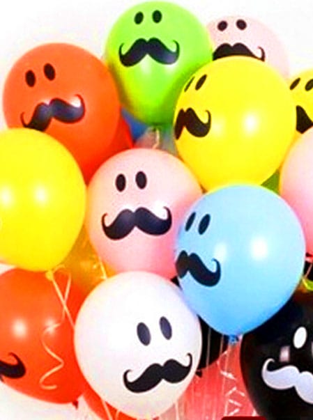 40 Globos Bigotes 30 cm + Kit PhotoCall + Helio Maxi · Pack Bigotes Maxi