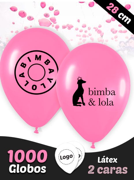 1000 Globos Personalizados Latex 28 cm 2 caras