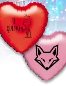Pack de 12 Globos de Helio Personalizados Corazón A 1 Tinta 42 cm