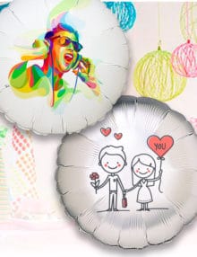 Pack de 12 Globos de Helio Personalizados Redondos A Todo Color 42 cm