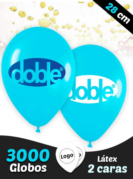 3000 Globos Personalizados Latex 28 cm 2 caras