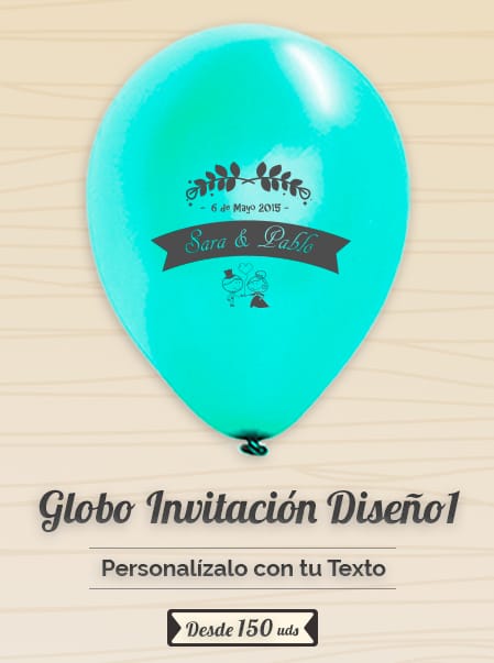 Invitaciones Globo Personalizado Boda 1