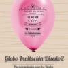 Invitaciones Globo Personalizado Boda 2 | Globo 25 cm Metalizado