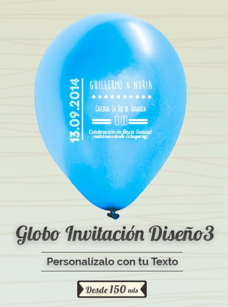 Invitaciones Globo Personalizado Boda 3