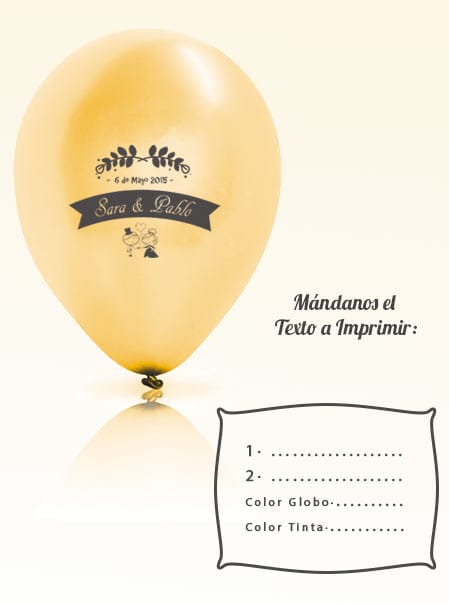 Invitaciones de Boda 1: Tarjeta y Globo Personalizado + Sobre