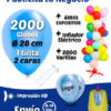 2000 Globos Personalizados 28 cm 2 caras 1 tinta + 2000 Varillas + Inflador Eléctrico + Expositor Pack Decora Tu Tienda +