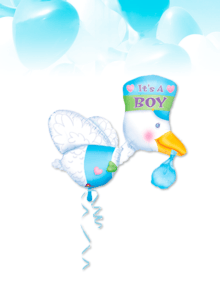 Globo de Helio Recién Nacido Cigüeña Niño